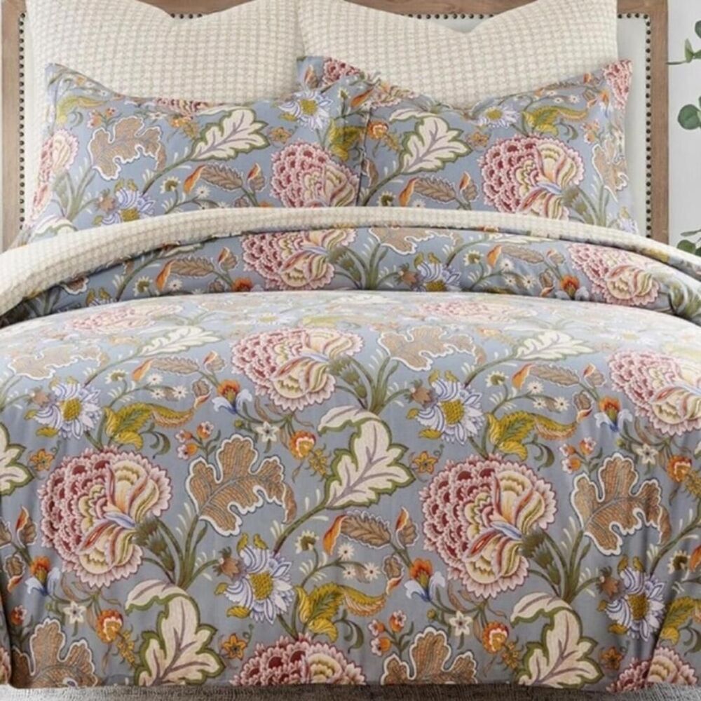 🆕 PB Style Floral Queen Duvet Cover 3 piece Set Cotton Bedding Soft Luxury NEW